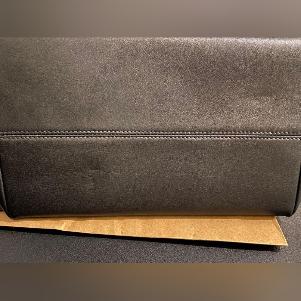 COACH Designer Black Leather Nylon Pouch Toiletry Bag Clutch - Picture 4 of 6